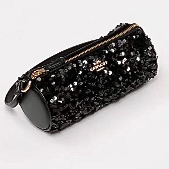 Coach Handbags - Coach Black Sequin Clutch Wristlet